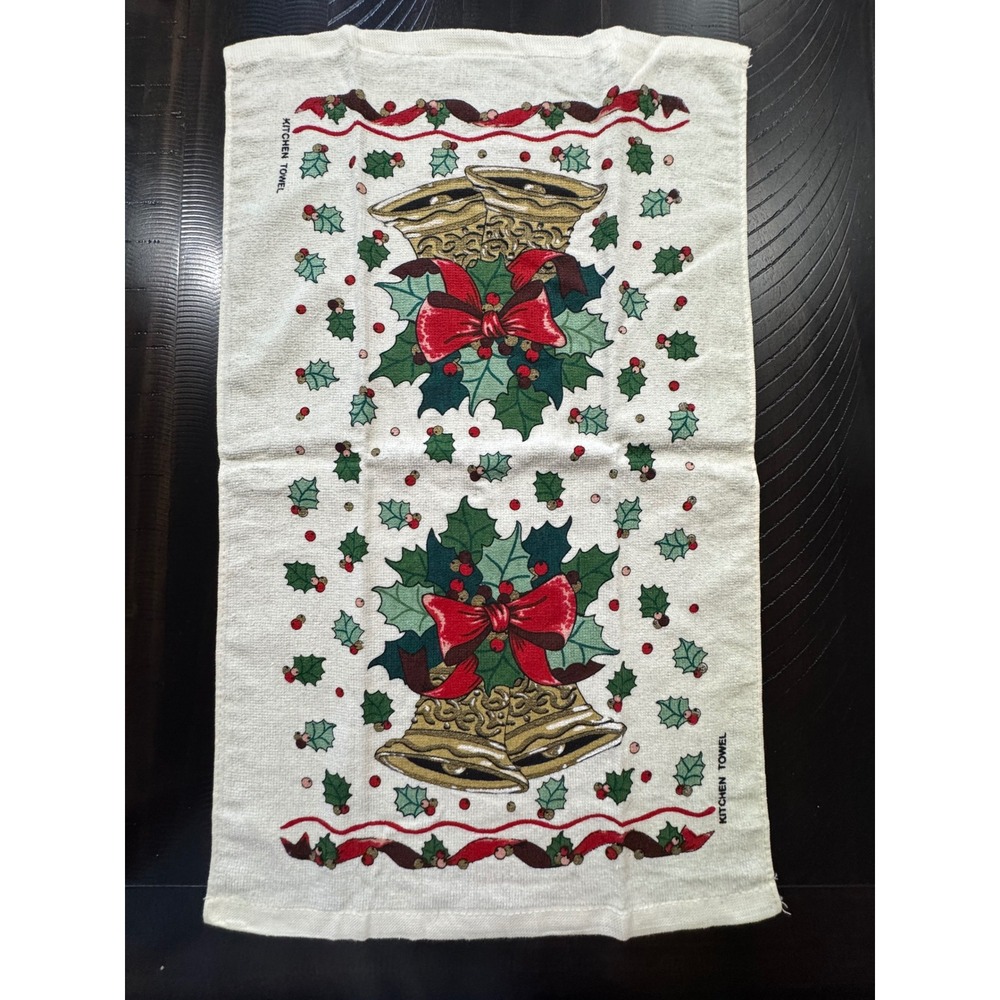 Vintage Cecil Saydah Christmas Kitchen Towels Set of 4 Cotton Holiday Decor - Picture 6 of 9